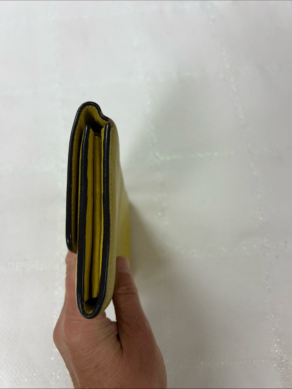MaxMara Olive-Yellow Leather Fold Wallet image 9